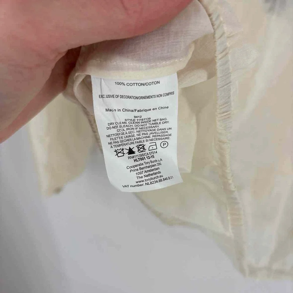 Size 0 Tory Burch Cream Shirt